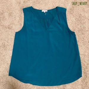 1.State V Neck Emerald Green Tank Size L